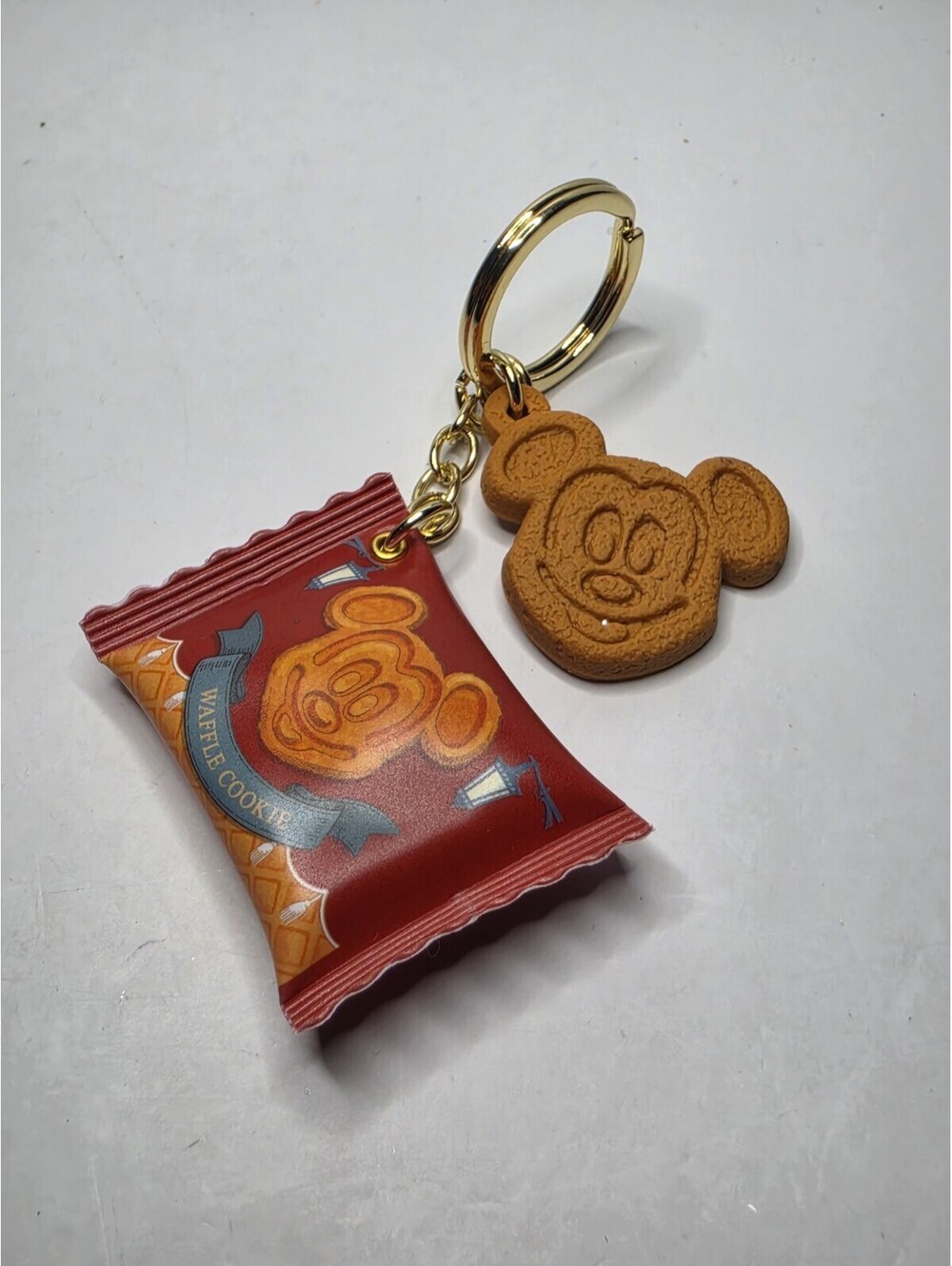 Tokyo Disney Resort Mickey Waffle Cookie Keychain Set Japan Exclusive